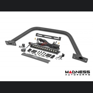 Ford Bronco Front Bumper Guard - Safari Bar - OE Modular Bumper - Rough Country - w/ 12in DRL Single Row Black Series LED